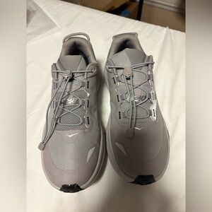 Hoka Women's Light Grey Athletic Sneakers with Toggle Lacing